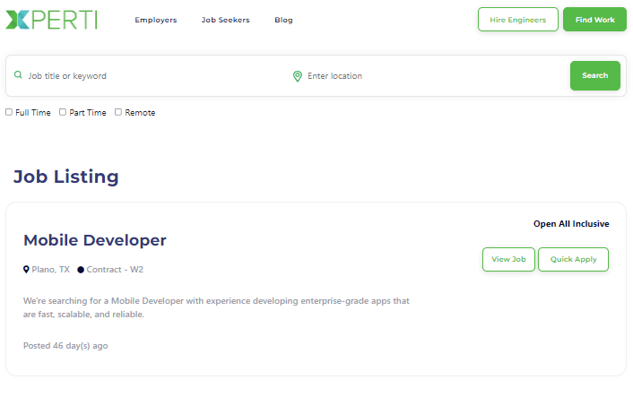 Mobile developer job