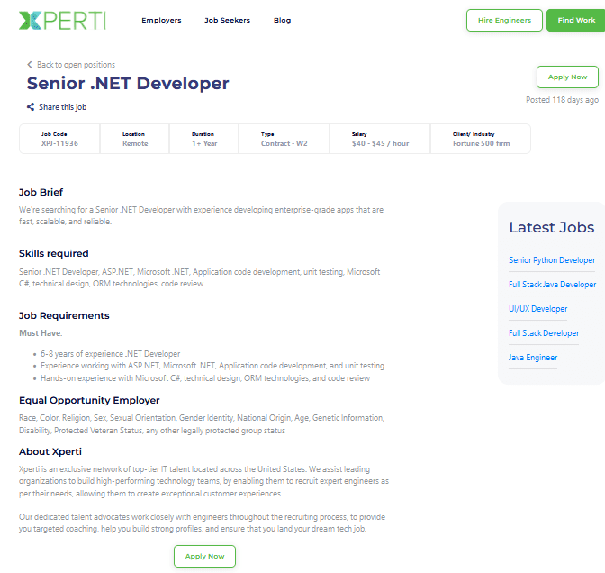 .net job descp